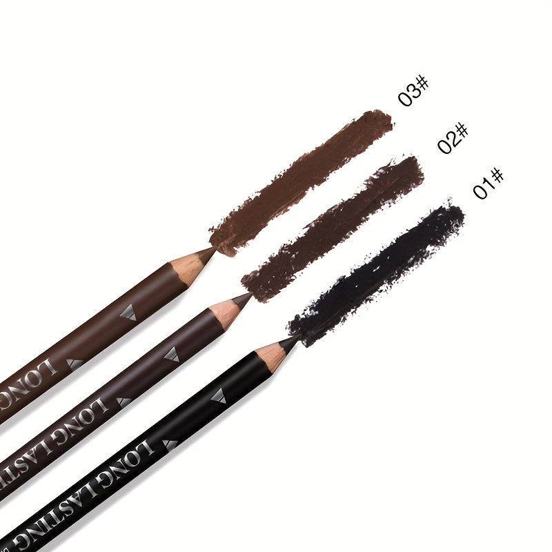 Waterproof And Sweat Proof Dual Purpose Eyeliner And Eyebrow Pencil - Black And Brown Makeup Pencil For Long-Lasting Eye Makeup