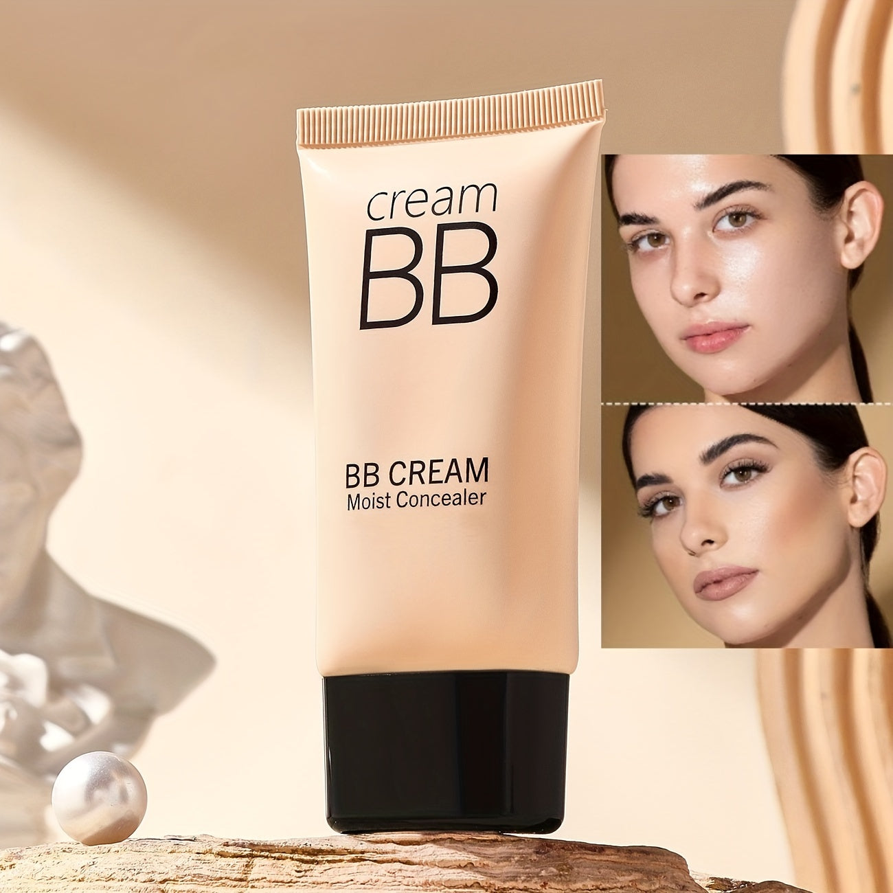 HEYXI Waterproof BB Cream Full Coverage Concealer, Natural/Ivory 1.41OZ, Long Lasting Foundation Make Up, Oil Control, Even Skin Tone, Hide Pores, Valentine's Day Gift