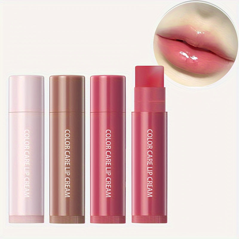 Hydrating Tinted Lip Balm With Plant Squalane - Long-Lasting Moisture, Non-Drying Formula For All Skin Types, Rose & Tea Shades Balsamo Labial Hidratante Lip Moisturizer with Plant Squalane