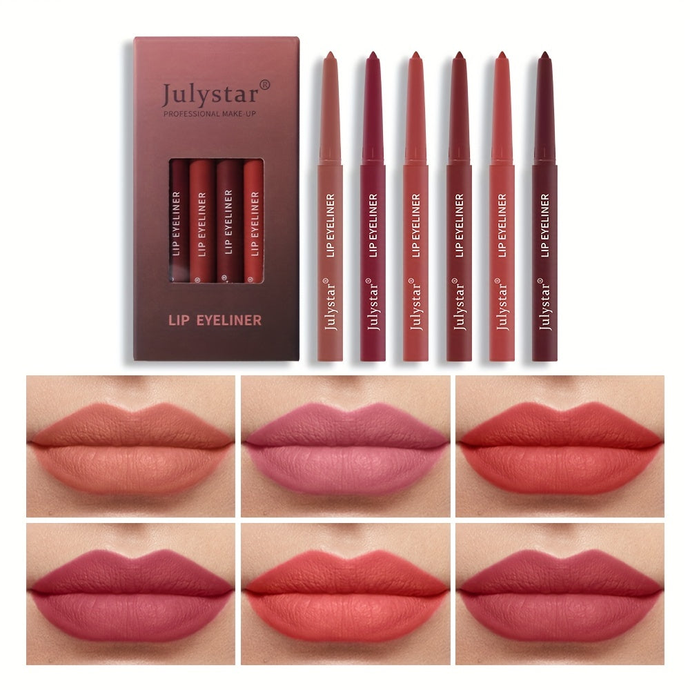 Waterproof Pink Matte Lip Pencil Set - Non-Halo Lipstick Pen with Rotating Liner for Long-Lasting Wear - Perfect Valentine's Day Gift