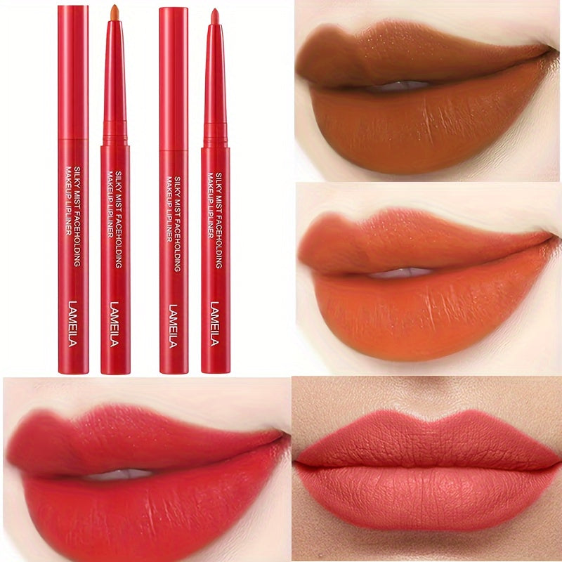 Long-Lasting Waterproof Lip Liner Pencil - Matte Finish, Smudge-Proof In Pink, Red & Nude Shades For All Skin Types